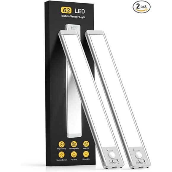 Under Cabinet Lights, 63 LED Rechargeable Battery Operated Motion Sensor Light - Picture 7 of 7
